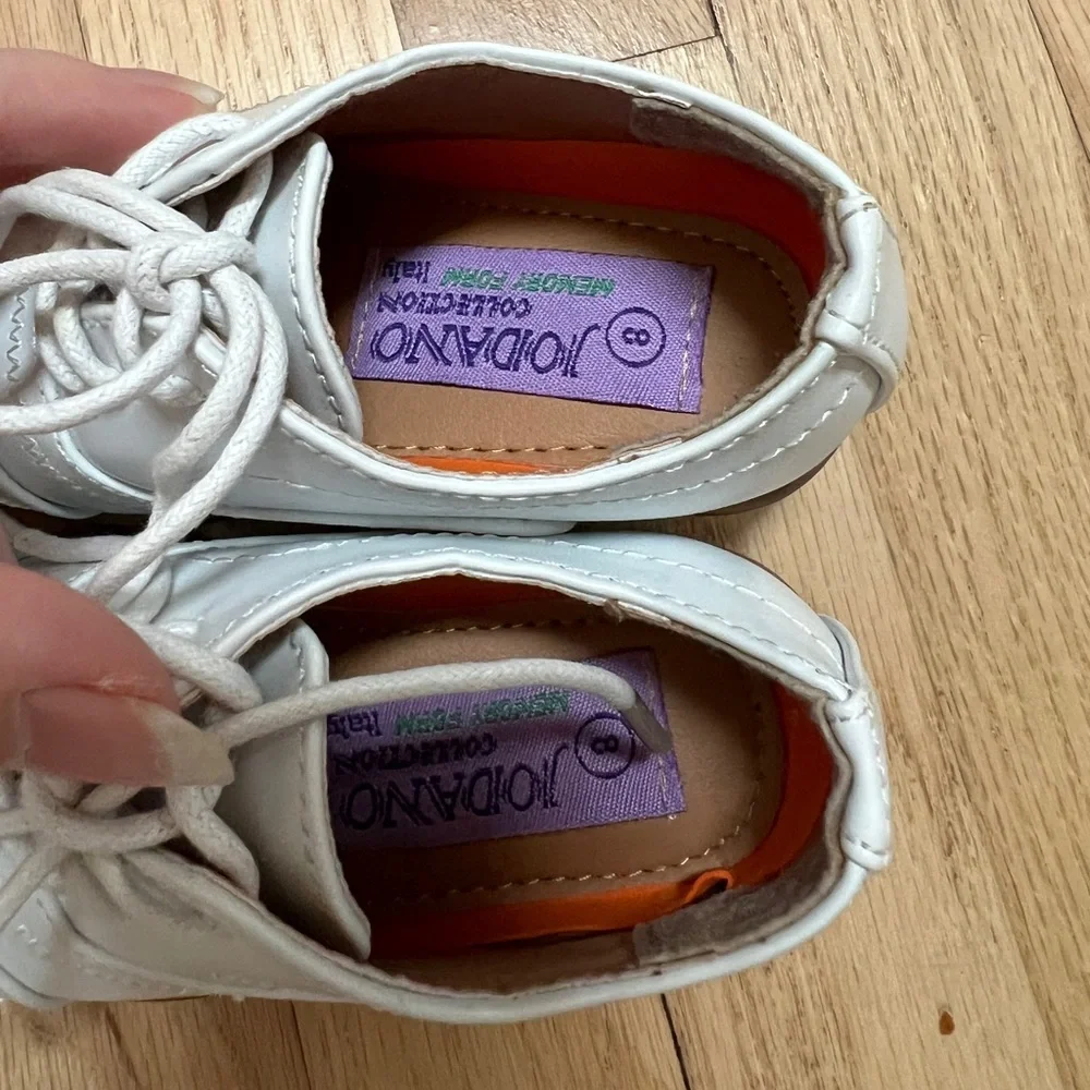 Jodano‎ Collection Boys' White Triple Stitch Dress Shoes 8